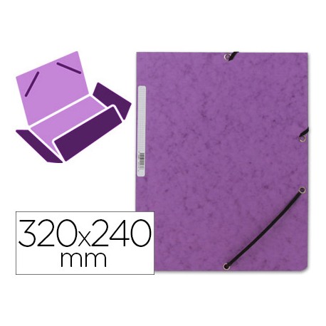 CARPETA Q-CONNECT GOMAS KF02171 CARTON SIMIL-PRESPAN SOLAPAS 320X243 MM VIOLETA