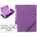 CARPETA Q-CONNECT GOMAS KF02171 CARTON SIMIL-PRESPAN SOLAPAS 320X243 MM VIOLETA