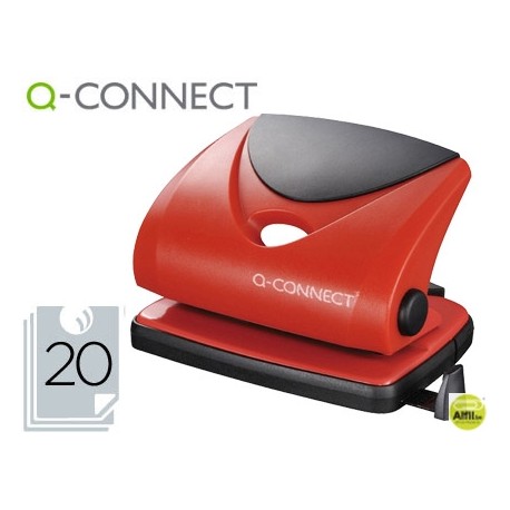 TALADRADOR Q-CONNECT KF02156 ROJO -ABERTURA 2 MM -CAPACIDAD 20 HOJAS