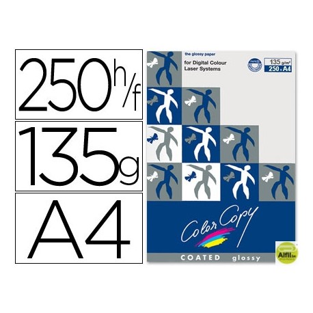 PAPEL FOTOCOPIADORA COLOR COPY GLOSSY DIN A4 135 GRAMOS PAQUETE 250 HOJAS
