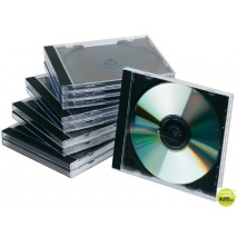 CAJA DE CD Q-CONNECT -CON INTERIOR NEGRO -PACK DE 10 UNIDADES