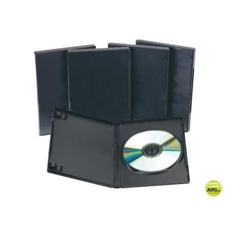 CAJA DVD Q-CONNECT -CON INTERIOR NEGRO -PACK DE 5 UNIDADES