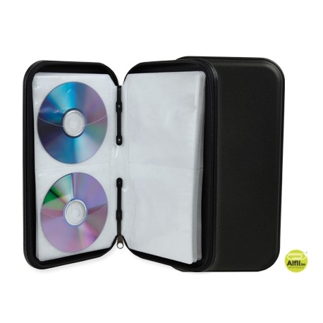 FICHERO C.D. Q-CONNECT POLIPROPILENO PARA 48 CD CON CREMALLERA