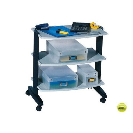 MESA AUXILIAR FAST-PAPERFLOW 3 ESTANTES GRIS 63X53,4X40 CM