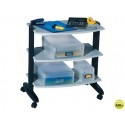 MESA AUXILIAR FAST-PAPERFLOW 3 ESTANTES GRIS 63X53,4X40 CM