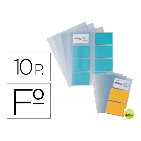 RECAMBIO 10 FUNDAS PARDO PARA TARJETERO 175