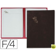 PORTA MENUS PARDO 4 FUNDAS CON LAMINAS LITOGRAFIADAS NEGRO