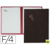 PORTA MENUS PARDO 4 FUNDAS CON LAMINAS LITOGRAFIADAS NEGRO