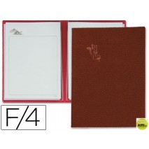PORTA MENUS PARDO 4 FUNDAS CON LAMINAS LITOGRAFIADAS MARRON