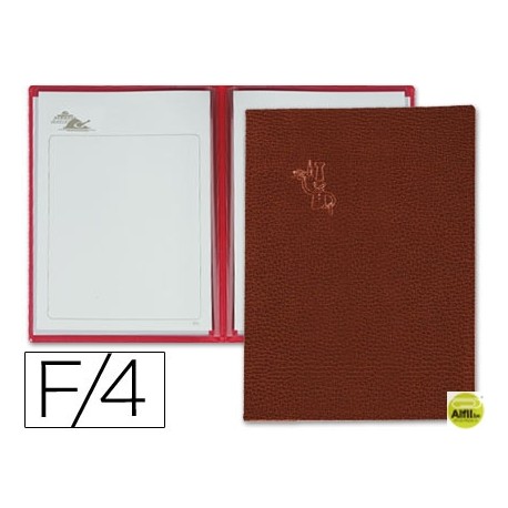 PORTA MENUS PARDO 4 FUNDAS CON LAMINAS LITOGRAFIADAS MARRON