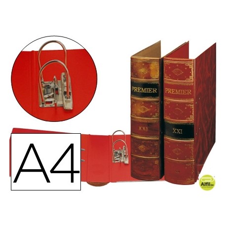 ARCHIVADOR DE PALANCA PARDO CARTON FORRADO SERIE PREMIER ANILLA 70 MM