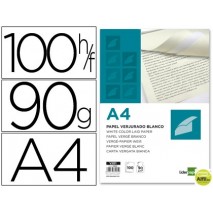 PAPEL VERJURADO LIDERPAPEL A4 90G/M2 BLANCO PAQUETE DE 100