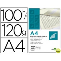PAPEL VERJURADO LIDERPAPEL A4 120G/M2 BLANCO PAQUETE DE 100
