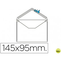 SOBRE LIDERPAPEL N.1 BLANCO MINIMO NORMALIZADO 95X145MM ENGOMADO SOLAPA DE PICO