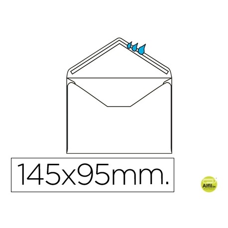 SOBRE LIDERPAPEL N.1 BLANCO MINIMO NORMALIZADO 95X145MM ENGOMADO SOLAPA DE PICO