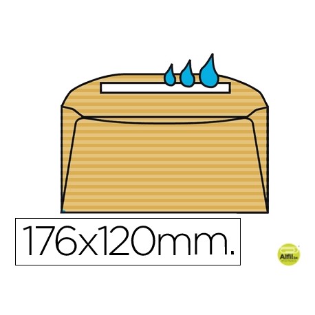 SOBRE LIDERPAPEL N.8 CREMA COMERCIAL NORMALIZADO 120X176MM ENGOMADO