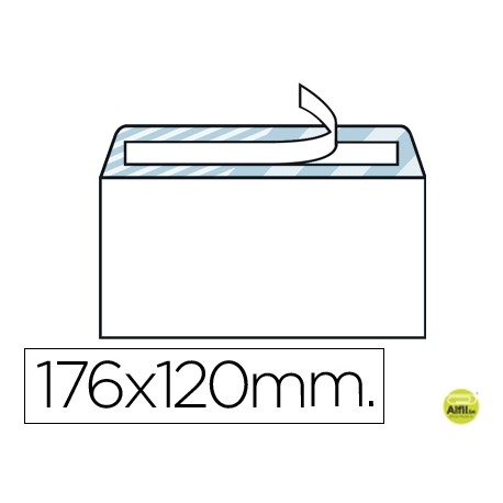 SOBRE LIDERPAPEL N.9 BLANCO COMERCIAL NORMALIZADO 120X176MM TIRA DE SILICONA