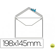 SOBRE LIDERPAPEL N.10 BLANCO OFICIO PROLONGADO 145X198MM ENGOMADO SOLAPA DE PICO