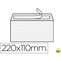 SOBRE LIDERPAPEL VERJURADO BLANCO 120 GR TIRA SILICONA 110X220MM