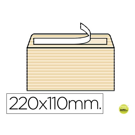 SOBRE LIDERPAPEL VERJURADO AHUESADO 120 GR TIRA SILICONA 110X220MM