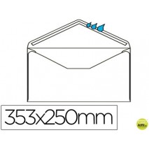 SOBRE LIDERPAPEL N.15 BLANCO FOLIO PROLONGADO 250X353MM ENGOMADO