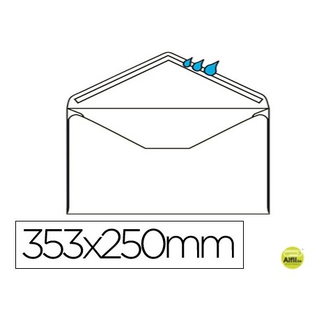 SOBRE LIDERPAPEL N.15 BLANCO FOLIO PROLONGADO 250X353MM ENGOMADO