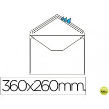 SOBRE LIDERPAPEL N.16 BLANCO FOLIO ESPECIAL 260X360MM ENGOMADO SOLAPA DE PICO