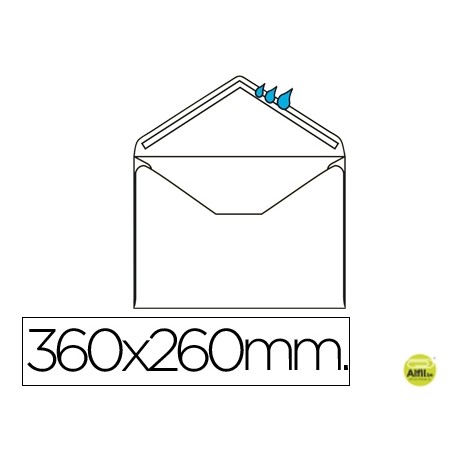 SOBRE LIDERPAPEL N.16 BLANCO FOLIO ESPECIAL 260X360MM ENGOMADO SOLAPA DE PICO