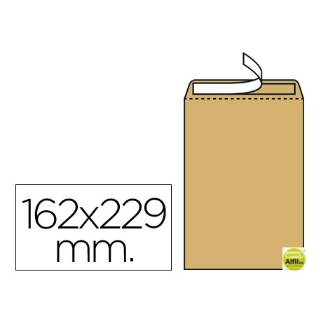 SOBRE LIDERPAPEL BOLSA N.5 KRAFT DIN C5 162X229 MM TIRA DE SILICONA
