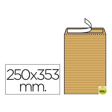 SOBRE LIDERPAPEL BOLSA N.9 CREMA FOLIO PROLONGADO 250X353MM TIRA DE SILICONA