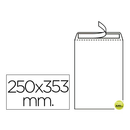 SOBRE LIDERPAPEL BOLSA N.10 BLANCO FOLIO PROLONGADO 250X353MM TIRA DE SILICONA