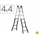 ESCALERA TELESCOPICA DE ACERO Y ALUMINIO DE 4+4+4+4 PELDAÑOSCON TRATAMIENTO DE SUPERFICIE EPOXI