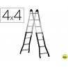 ESCALERA TELESCOPICA DE ACERO Y ALUMINIO DE 4+4+4+4 PELDAÑOSCON TRATAMIENTO DE SUPERFICIE EPOXI