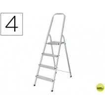 ESCALERA Q-CONNECT DE ALUMINIO4 PELDAÑOS 860X462X1470 MM PESO MAXIMO 150 KG EN-131