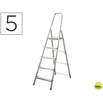 ESCALERA Q-CONNECT DE ALUMINIO5 PELDAÑOS 1062X483X1675 MM PESO MAXIMO 150 KG EN-131