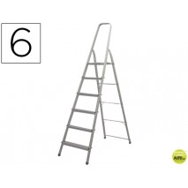 ESCALERA Q-CONNECT DE ALUMINIO6 PELDAÑOS 1203X510X1895 MM PESO MAXIMO 150 KG EN-131