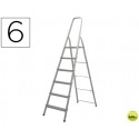 ESCALERA Q-CONNECT DE ALUMINIO6 PELDAÑOS 1203X510X1895 MM PESO MAXIMO 150 KG EN-131
