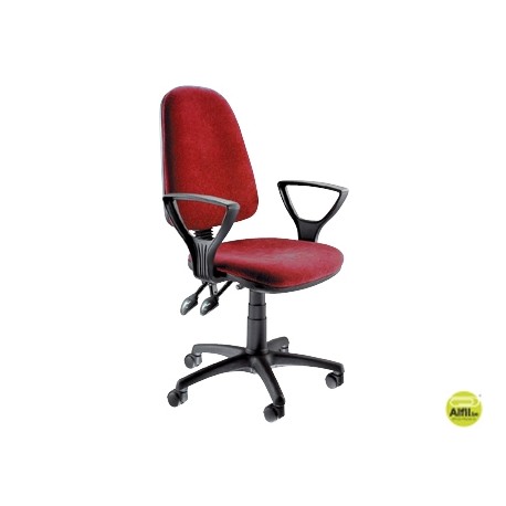 SILLA GIRATORIA Q-CONNECT BASE NYLON NEGRO REGULABLE EN ALTURA 97+10 CM ALTO ROJA 47 CM LARGO 45 CM