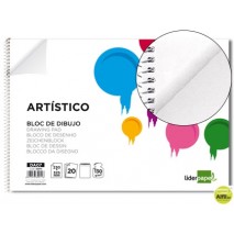 BLOC DIBUJO LIDERPAPEL ARTISTICO ESPIRAL 230X325MM 20 HOJAS 130G/M2 SIN RECUADRO