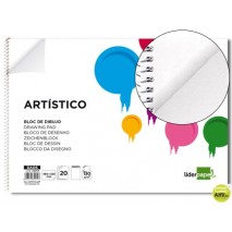 BLOC DIBUJO LIDERPAPEL ARTISTICO ESPIRAL 460X325MM 20 HOJAS 130G M2 SIN RECUADRO