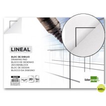 BLOC DIBUJO LIDERPAPEL LINEAL ENCOLADO 230X325MM 20 HOJAS 130G/M2 CON RECUADRO