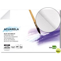 BLOC DIBUJO LIDERPAPEL ACUARELA ENCOLADO 297X420MM 20 HOJAS 300G M2 SIN RECUADRO