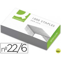 GRAPAS Q-CONNECT NÌ 22/6 24/6 -GALVANIZADAS -CAJA DE 1000