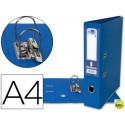 ARCHIVADOR DE PALANCA LIDERPAPEL A4 DOCUMENTA FORRADO PVC CON RADO LOMO 75MM AZUL COMPRESOR METALICO