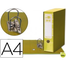 ARCHIVADOR DE PALANCA LIDERPAPEL A4 FILING SYSTEM FORRADO SIN RADO LOMO 80MM AMARILLO CON CAJA Y COM