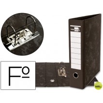ARCHIVADOR DE PALANCA LIDERPAPEL FOLIO CARTON FORRADO SIN RADO LOMO 80MM NEGRO COMPRESOR METALICO