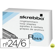 GRAPAS SKREBBA SK-R24/6 GALVANIZADAS CON ARO PARA PODER ARCHIVAR -CAJA DE 2000