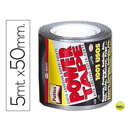 CINTA ADHESIVA POWERTAPE 50 MM.X 5 M. COLOR GRIS EXPOSITOR CON 12 CINTAS