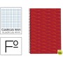 BLOC ESPIRAL LIDERPAPEL FOLIO MULTILIDER TAPA FORRADA 80H 70G CUADRO 4MM CON MARGEN. ROJO