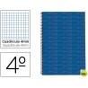 BLOC ESPIRAL LIDERPAPEL CUARTO MULTILIDER TAPA FORRADA 80H 70G CUADRO 4MM CON MARGEN. AZUL